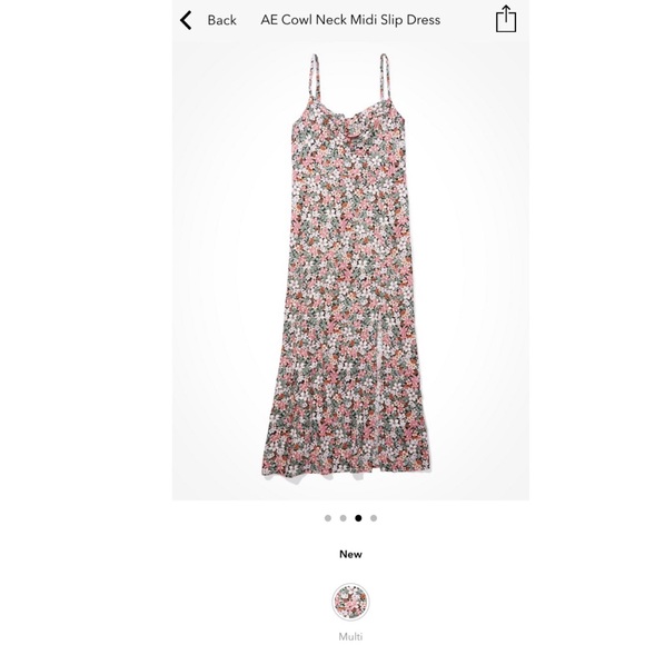 ae cowl neck midi slip dress